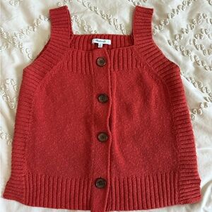 Madewell Red Sleeveless Knit Cardigan